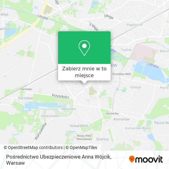 Mapa Pośrednictwo Ubezpieczeniowe Anna Wójcik