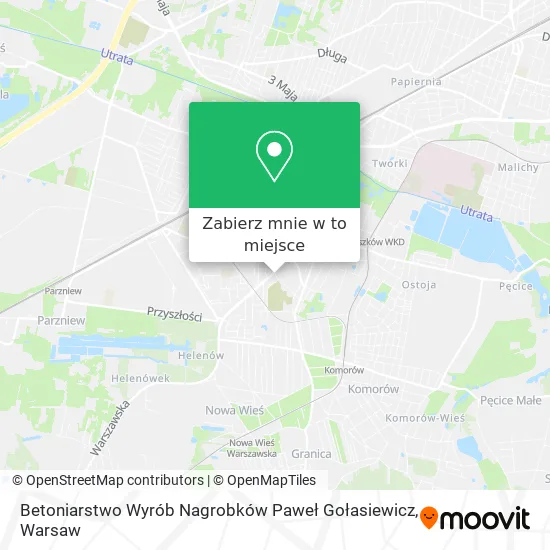 Mapa Betoniarstwo Wyrób Nagrobków Paweł Gołasiewicz