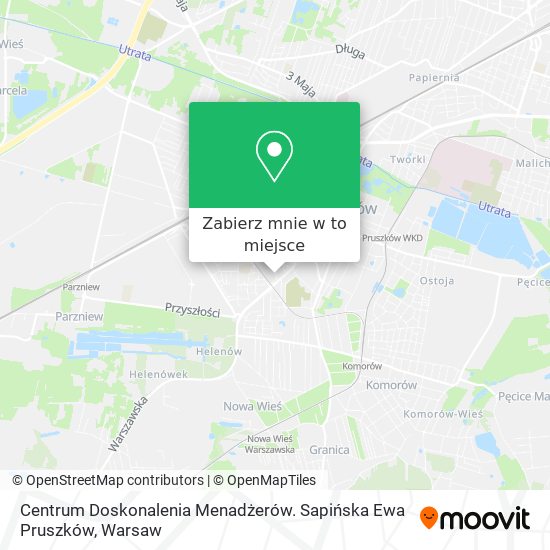 Mapa Centrum Doskonalenia Menadżerów. Sapińska Ewa Pruszków