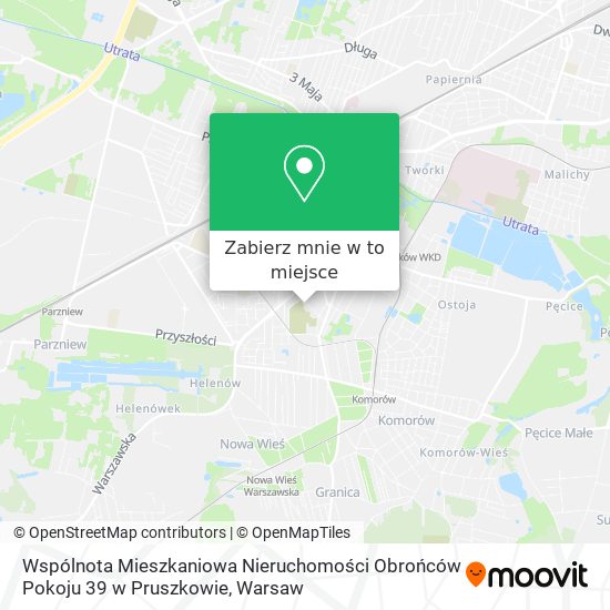 Mapa Wspólnota Mieszkaniowa Nieruchomości Obrońców Pokoju 39 w Pruszkowie