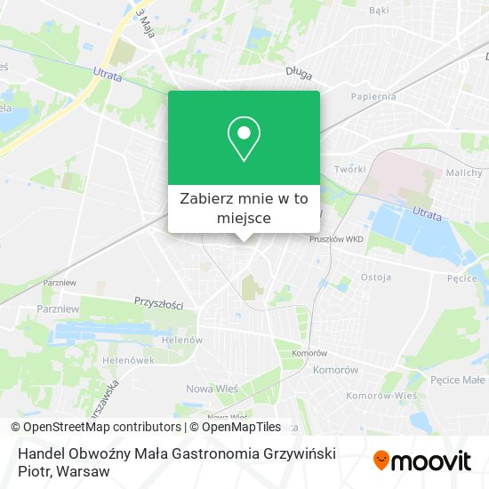 Mapa Handel Obwoźny Mała Gastronomia Grzywiński Piotr