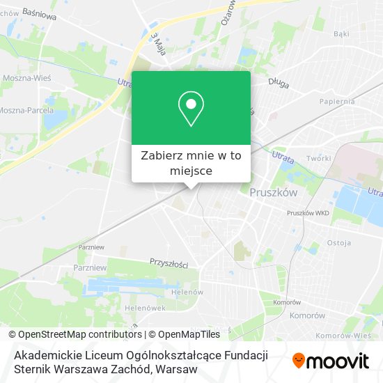 Mapa Akademickie Liceum Ogólnokształcące Fundacji Sternik Warszawa Zachód