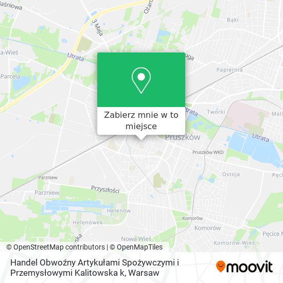 Mapa Handel Obwoźny Artykułami Spożywczymi i Przemysłowymi Kalitowska k