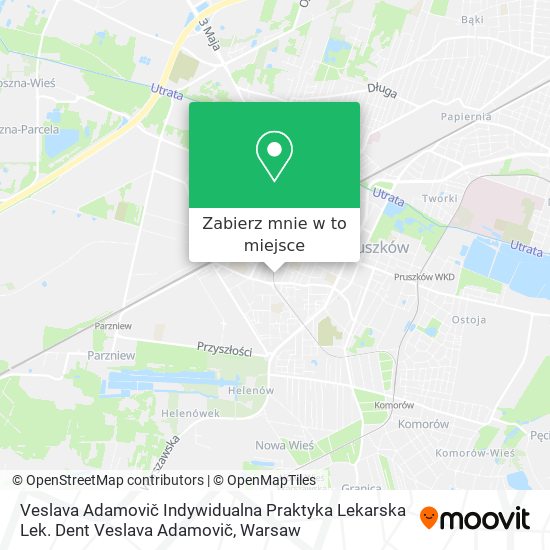 Mapa Veslava Adamovič Indywidualna Praktyka Lekarska Lek. Dent Veslava Adamovič