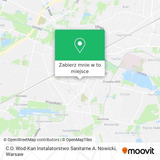 Mapa C.O. Wod-Kan Instalatorstwo Sanitarne A. Nowicki