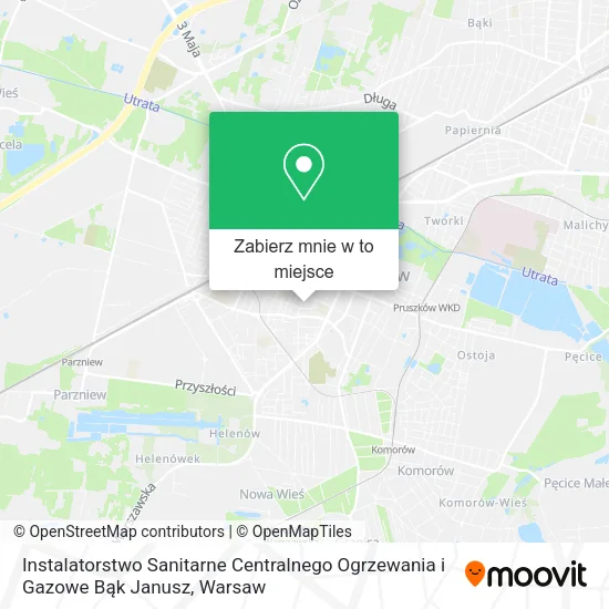 Mapa Instalatorstwo Sanitarne Centralnego Ogrzewania i Gazowe Bąk Janusz