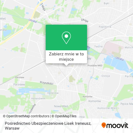 Mapa Pośrednictwo Ubezpieczeniowe Lisek Ireneusz