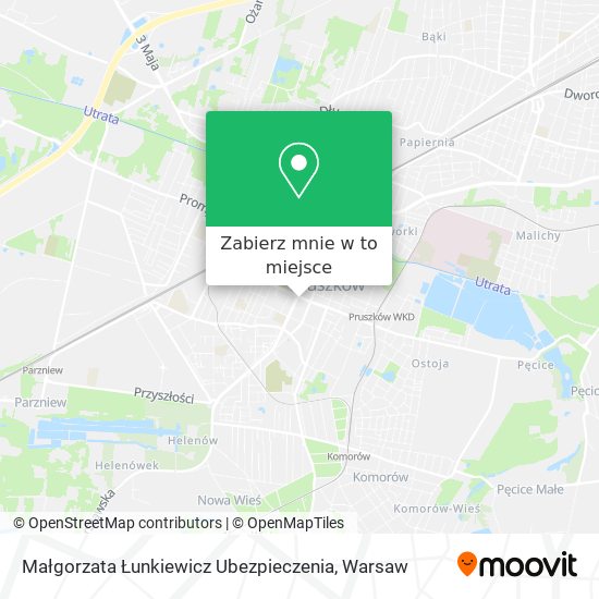 Mapa Małgorzata Łunkiewicz Ubezpieczenia