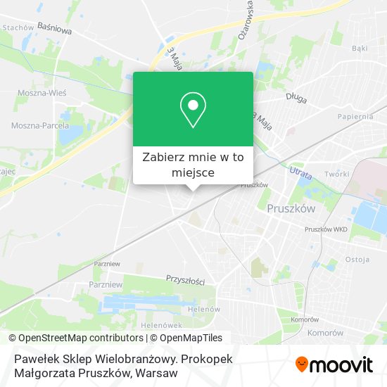 Mapa Pawełek Sklep Wielobranżowy. Prokopek Małgorzata Pruszków