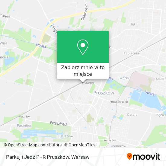 Mapa Parkuj i Jedź P+R Pruszków