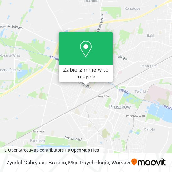 Mapa Żyndul-Gabrysiak Bożena, Mgr. Psychologia