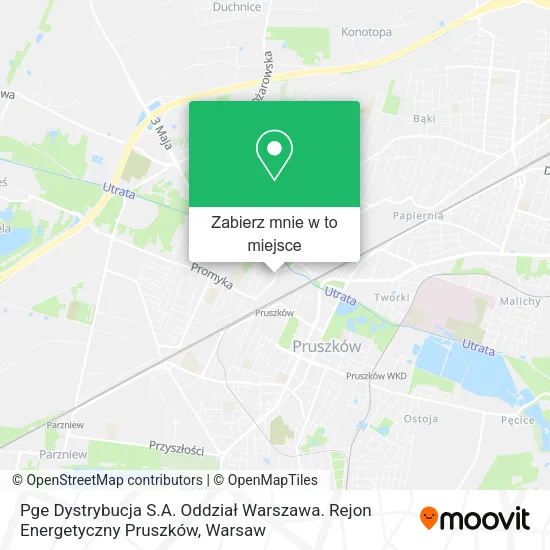 Mapa Pge Dystrybucja S.A. Oddział Warszawa. Rejon Energetyczny Pruszków