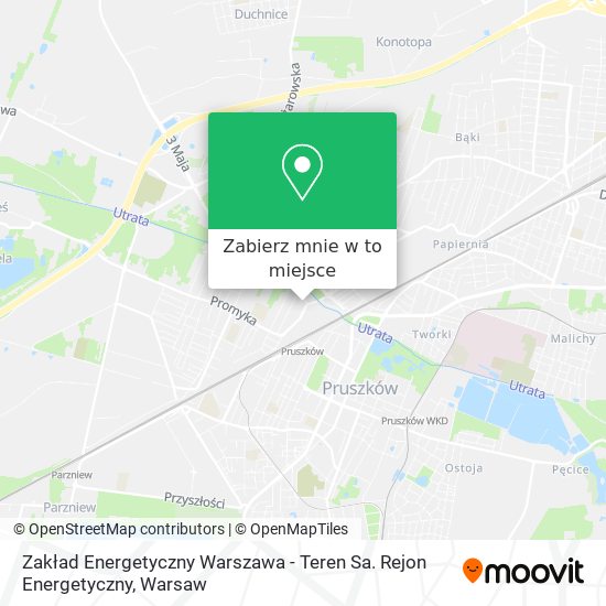 Mapa Zakład Energetyczny Warszawa - Teren Sa. Rejon Energetyczny