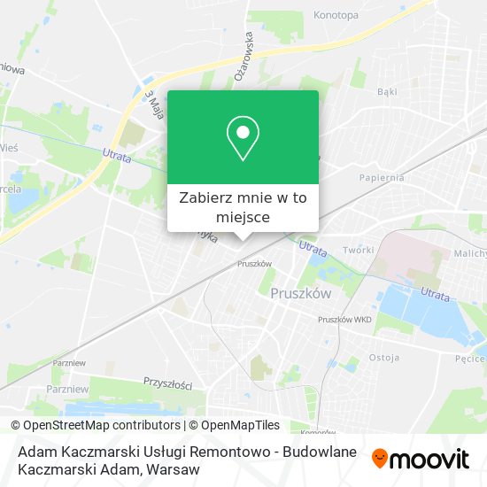 Mapa Adam Kaczmarski Usługi Remontowo - Budowlane Kaczmarski Adam