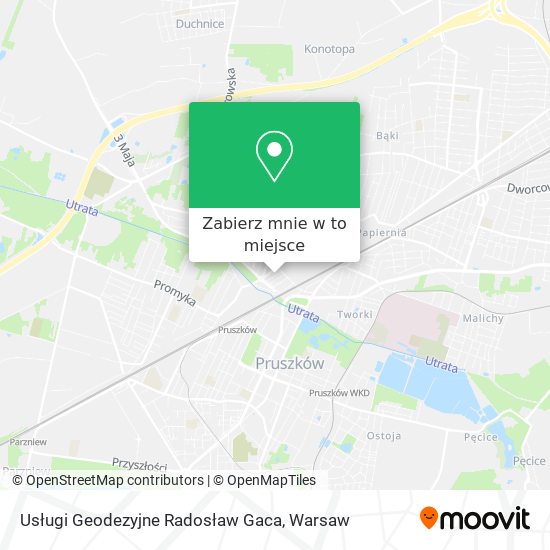 Mapa Usługi Geodezyjne Radosław Gaca