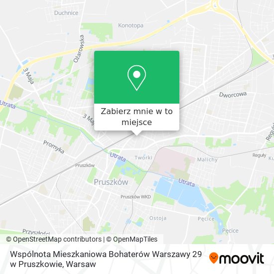 Mapa Wspólnota Mieszkaniowa Bohaterów Warszawy 29 w Pruszkowie