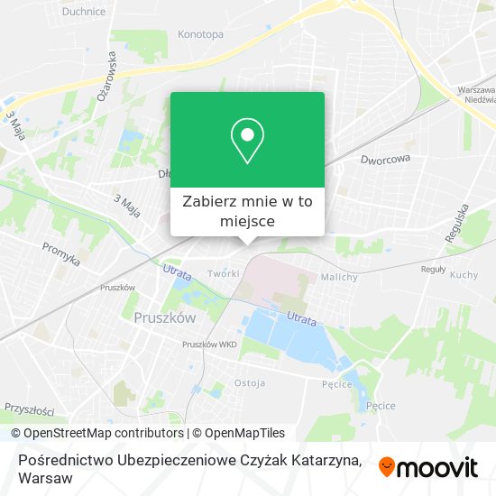 Mapa Pośrednictwo Ubezpieczeniowe Czyżak Katarzyna