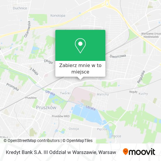 Mapa Kredyt Bank S.A. III Oddział w Warszawie