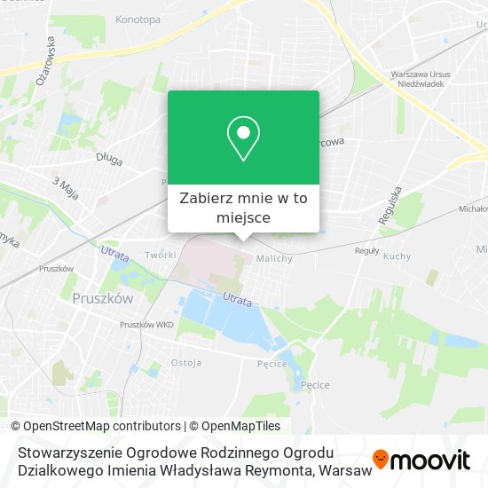 Mapa Stowarzyszenie Ogrodowe Rodzinnego Ogrodu Dzialkowego Imienia Władysława Reymonta