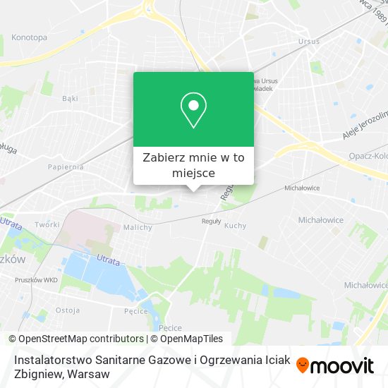 Mapa Instalatorstwo Sanitarne Gazowe i Ogrzewania Iciak Zbigniew