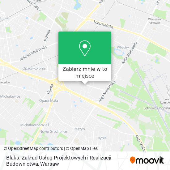 Mapa Blaks. Zakład Usług Projektowych i Realizacji Budownictwa