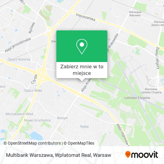 Mapa Multibank Warszawa, Wpłatomat Real