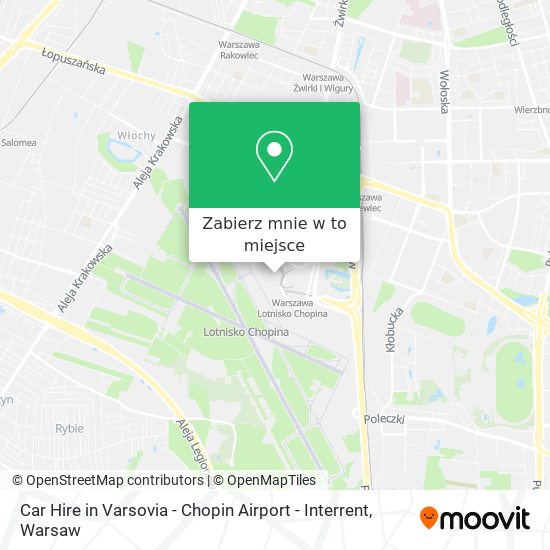 Mapa Car Hire in Varsovia - Chopin Airport - Interrent