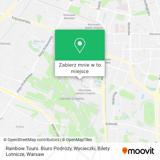 Mapa Rainbow Tours. Biuro Podróży, Wycieczki, Bilety Lotnicze