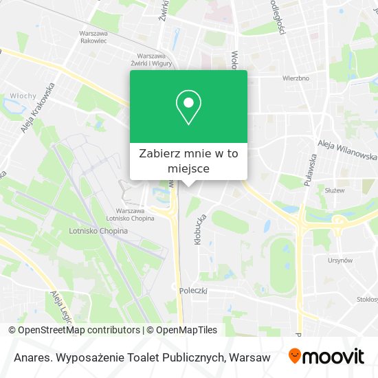 Mapa Anares. Wyposażenie Toalet Publicznych