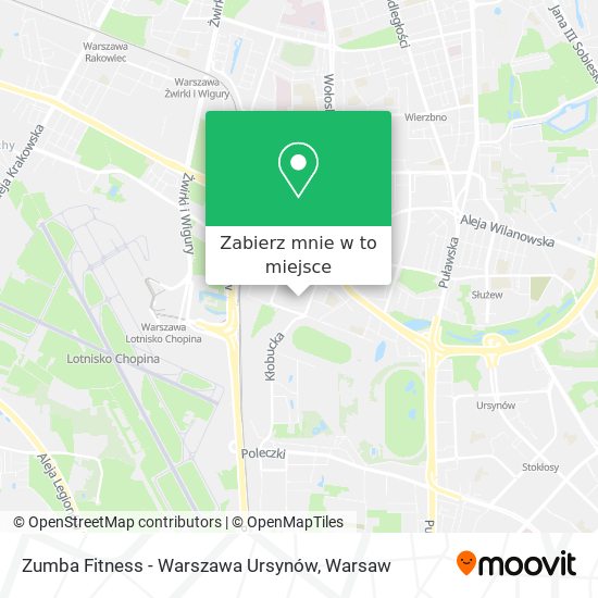 Mapa Zumba Fitness - Warszawa Ursynów