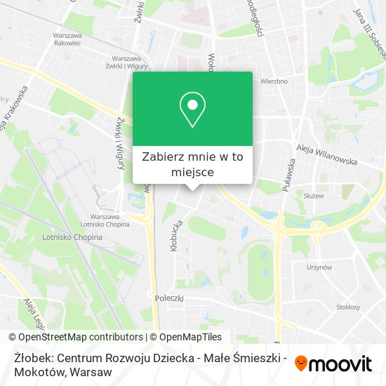 Mapa Żłobek: Centrum Rozwoju Dziecka - Małe Śmieszki - Mokotów