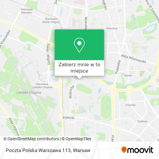 Mapa Poczta Polska Warszawa 113