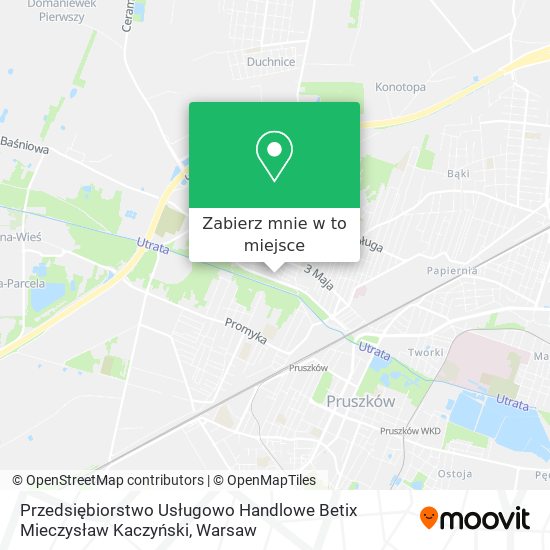 Mapa Przedsiębiorstwo Usługowo Handlowe Betix Mieczysław Kaczyński