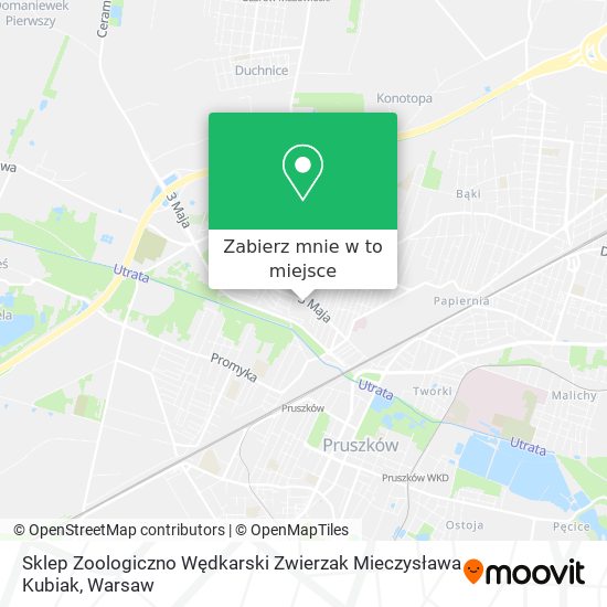 Mapa Sklep Zoologiczno Wędkarski Zwierzak Mieczysława Kubiak