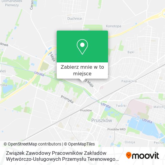 Mapa Związek Zawodowy Pracowników Zakładów Wytwórczo-Usługowych Przemysłu Terenowego Prumel