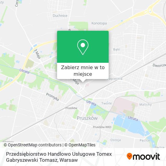 Mapa Przedsiębiorstwo Handlowo Usługowe Tomex Gabryszewski Tomasz