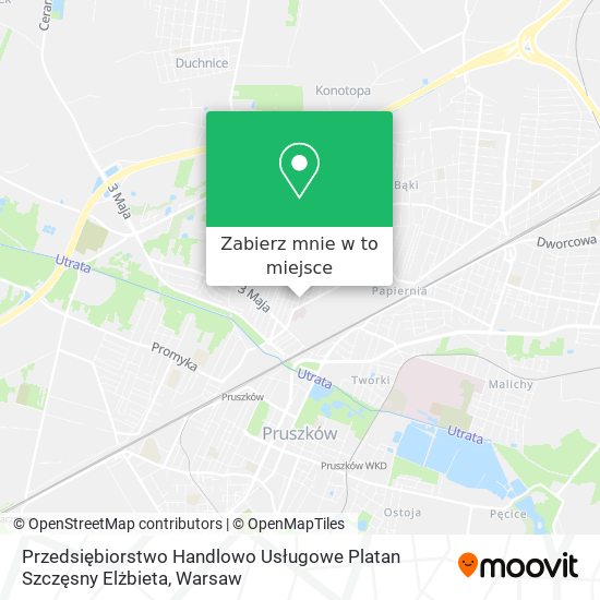 Mapa Przedsiębiorstwo Handlowo Usługowe Platan Szczęsny Elżbieta