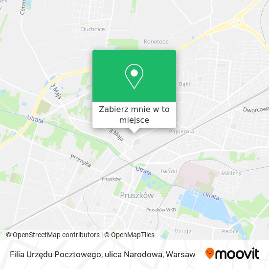 Mapa Filia Urzędu Pocztowego, ulica Narodowa