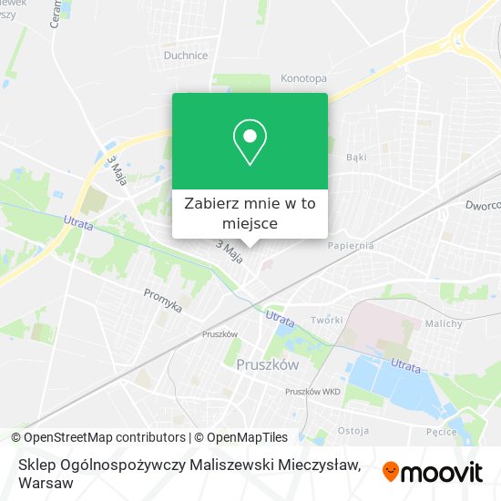 Mapa Sklep Ogólnospożywczy Maliszewski Mieczysław