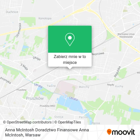 Mapa Anna McIntosh Doradztwo Finansowe Anna McIntosh