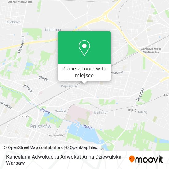 Mapa Kancelaria Adwokacka Adwokat Anna Dziewulska