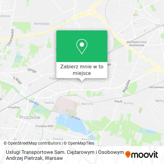 Mapa Usługi Transportowe Sam. Ciężarowym i Osobowym Andrzej Pietrzak