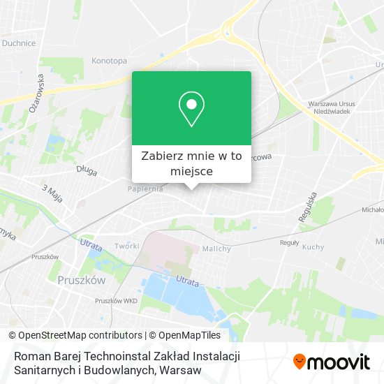 Mapa Roman Barej Technoinstal Zakład Instalacji Sanitarnych i Budowlanych