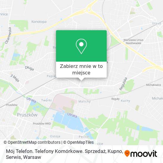 Mapa Mój Telefon. Telefony Komórkowe. Sprzedaż, Kupno, Serwis