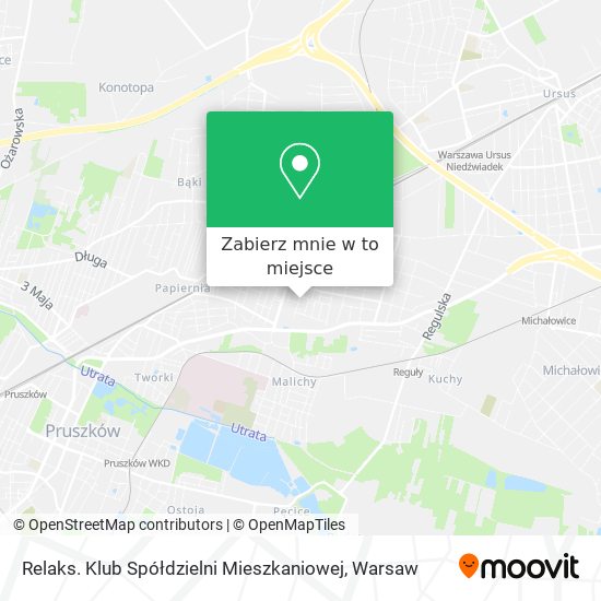 Mapa Relaks. Klub Spółdzielni Mieszkaniowej