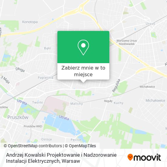 Mapa Andrzej Kowalski Projektowanie i Nadzorowanie Instalacji Elektrycznych