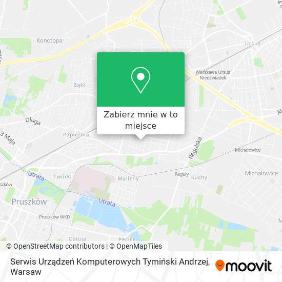 Mapa Serwis Urządzeń Komputerowych Tymiński Andrzej