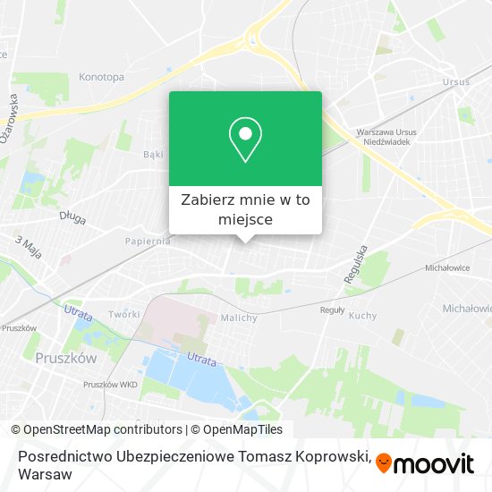 Mapa Posrednictwo Ubezpieczeniowe Tomasz Koprowski