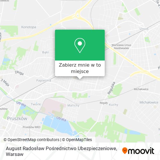 Mapa August Radosław Pośrednictwo Ubezpieczeniowe