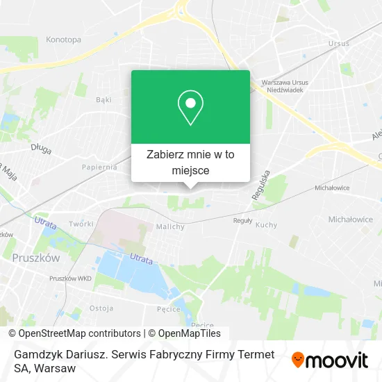 Mapa Gamdzyk Dariusz. Serwis Fabryczny Firmy Termet SA